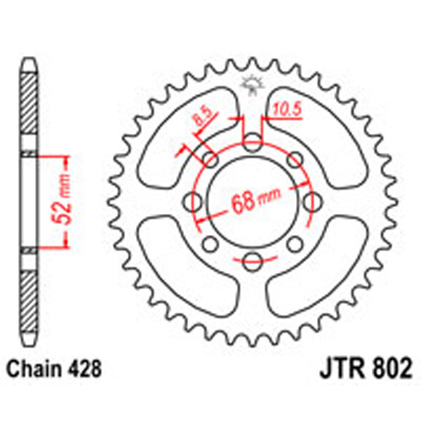 JT JT Rear Sprockets R/W 802-34 SUZ